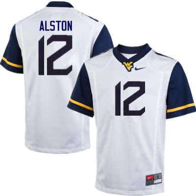 Men's West Virginia Mountaineers NCAA #12 Taijh Alston White Authentic Nike Stitched College Football Jersey FS15M40NK